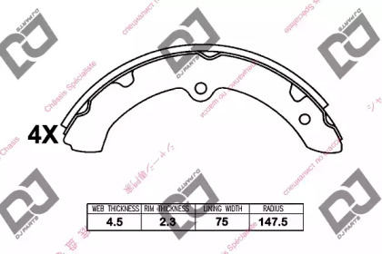 Комлект тормозных накладок DJ PARTS BS1204